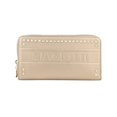 Imagen de Laura Biagiotti Cartera de mujer piel sintética con caja regalo, Gold 1 Zip Lorey, Moderno