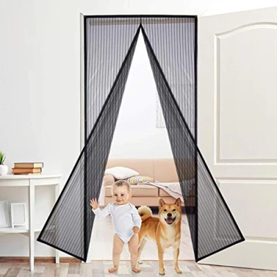 Imagen de XXYY Mosquitera, puerta magnética, cortina de mosquitera con fijación anti, cierre automático, montaje fácil, 90 x 210 cm