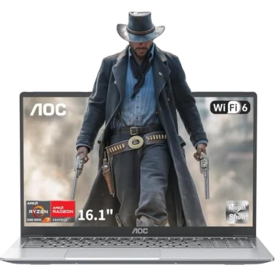 Imagen de AOC Ordenador Portatil AMD Ryzen 7 5700U (hasta 4,3 GHz) Pc Gaming 16,1 Pulgadas,16GB RAM 512GB SSD(hasta 2TB),Portátil 5G WiFi,BT5.2,Tipo C