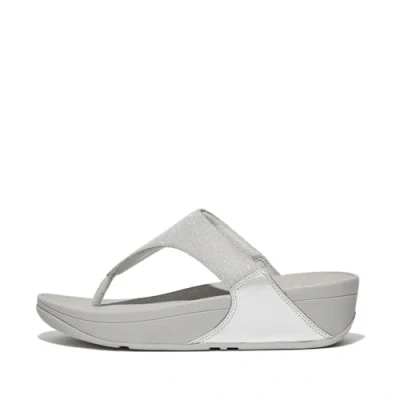 Imagen de Fitflop Lulu Shimmerlux Toe Post Sandals, Sandalia Mujer, Silver, 42 EU