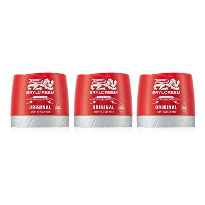 Imagen de Brylcreem Crema para peinar el cabello hombre, color rojo, 150 ml, 3 unidades