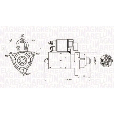 Imagen de MAGNETI MARELLI 063721176010 Motor de arranque 12 1,1 10 VOLKSWAGEN: TRANSPORTER 4, 4 Bus