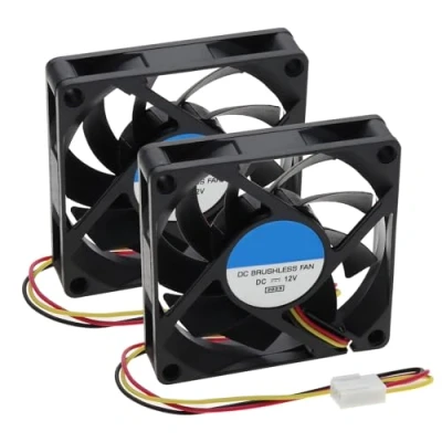 Imagen de the Lord of Tools 2 ventiladores de carcasa 12 V 7015 para computadora, ventilador CPU 3 pines, refrigeración sin escobillas 2200 RPM,
