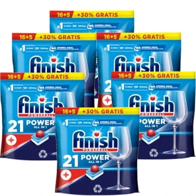 Imagen de Finish Powerball All in 1 Max Pastillas para el lavavajillas todo en formato 21 unidades 6 pack (126 unidades)