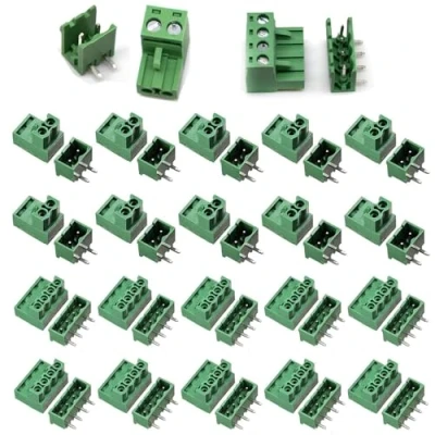 Imagen de RUNCCI YUN 5.08 mm Pitch 4 Pin 2 Enchufe Tornillo PCB Bloque De Terminales Conector Derecho ángulo (40 pcs, 20 pairs)