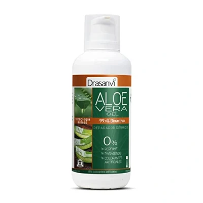 Imagen de DRASANVI Gel de Aloe Vera Puro con Vitamina E Regenerador natural para la piel 100% Hidratante y cicatrizante el cuerpo rostro Repara calma protege Sin parabenos 400 ml