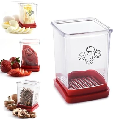 Imagen de Akayoo Speed Slicer with Push Plate,Stainless Steel Banana Strawberry Cutter,Fruit Cup Egg Slicer, Slicer,Cup Kitchen Gadget