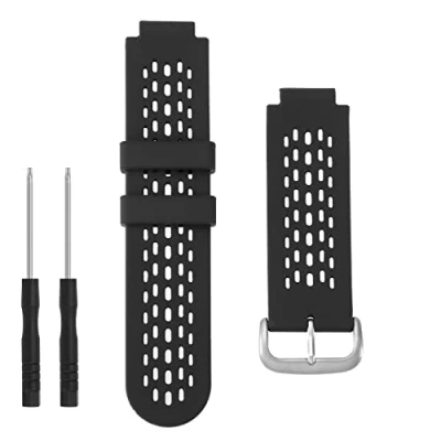 Imagen de correa de reloj silicona compatible con Garmin Approach S2/S4 Activity Trackers, repuesto liberación rápida, color negro