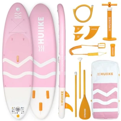 Imagen de HUIIKE Tabla Paddle Surf Hinchable con Accesorios Incluidos, Remo, Quillas, Inflador. Stand Up Board Gran Estabilidad y Resistencia. 305 x 84 15 cm, Soporta hasta 130 kg