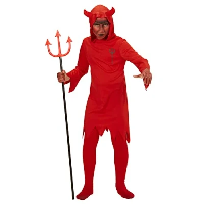 Imagen de Widmann Disfraz de diablo para niño, túnica con capucha, Halloween, carnaval, fiesta temática