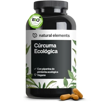 Imagen de Curcuma Ecologica con pimienta negra 240 cápsulas 2.900 mg de cúrcuma ecológica por dosis diaria curcumina y piperina alta dosificación, vegana probada en laboratorio