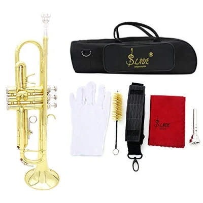 Imagen de Andoer® Trompeta Bb B Flat Brass Exquisito con guantes de boquilla