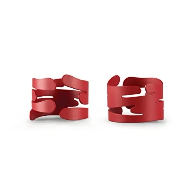 Imagen de Alessi Set de Dos servilleteros en Acero Colorado con Resina epossidica, Rojo, Multicolor, Talla Unica