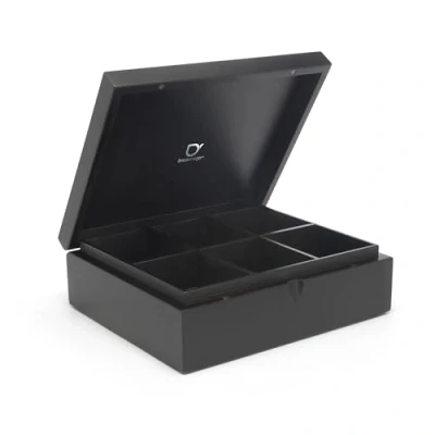 Imagen de Bredemeijer 184006 Caja de Té Cerrada con 6 Compartimentos Bambú, Negro