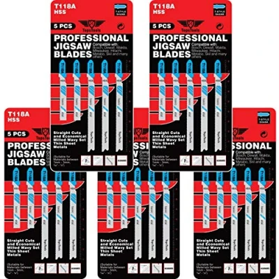 Imagen de 25 hojas de sierra calar corte metal TopsTools T118A compatibles con Bosch, Dewalt, Makita, Milwaukee y muchos más