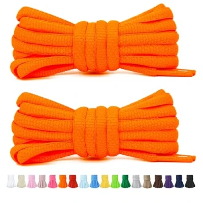 Imagen de Stepace 2 Pares de Cordones Redondos 60cm para Sneakers, Longitud 200cm 18 Colores, Zapatos Naranja 140cm