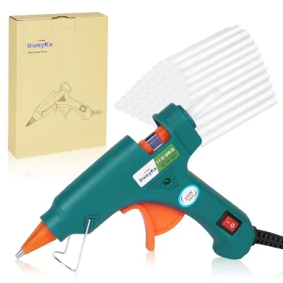 Imagen de Pistola de Pegamento Caliente, Dweyka 20W con 75pcs Barras, Juego Silicona para la Escuela Arte Bricolaje Calentamiento Rápido Pasatiempos