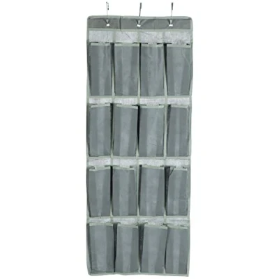 Imagen de com four® Estante Colgante Plegable de Puerta con 16 Compartimentos Organizador para el hogar (1 Pieza gris/16 Compartimentos)