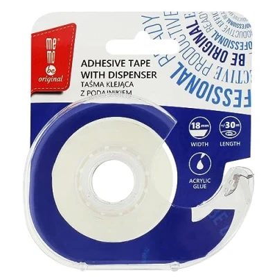 Imagen de memobe Amex Cinta adhesiva transparente multiusos, para escuela, oficina, trabajo, película resistente y duradera, con adhesivo acrílico, rollos adhesivos 18 mm x 30 m, blíster