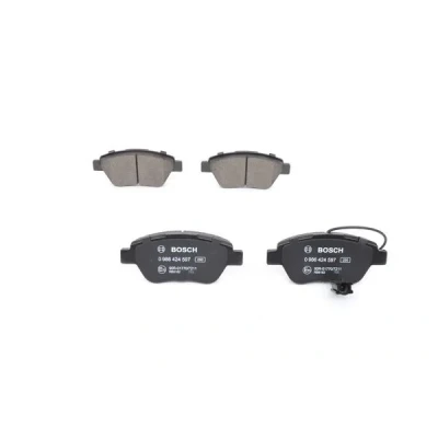Imagen de BOSCH 0 986 424 597 Juego de pastillas freno Low Metallic con sensor desgaste incorporado Chapa antichirridos, tornillos accesorios