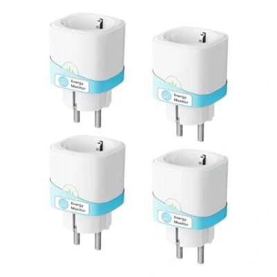 Imagen de Meross Enchufe Inteligente 16A con Mide el Consumo, WiFi Alexa Control Remoto y por Voz, Temporizador, Smart Plug Compatible Alexa, Google Home SmartThings, 4 Piezas