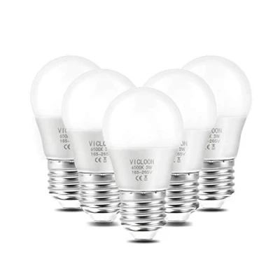 Imagen de Vicloon E27 Bombilla LED G45, 3W equivalente a 25W, 280LM 6500K Blanco Frío Lámpara LED, No Regulable, Angulo de haz 180, AC 220 240V Pack 5 Unidades