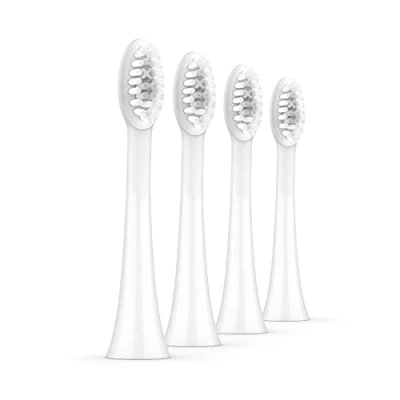 Imagen de Ordo Cabezales de repuesto para cepillos dientes sónicos recargables sónicos, paquete 4, color blanco