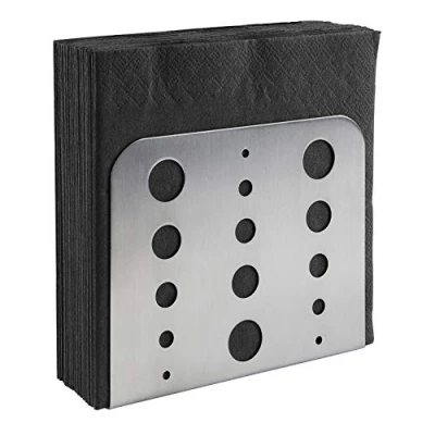 Imagen de servilletero APS, dispensador de servilletas acero inoxidable 18/0, con la parte inferior que protege los muebles para 1/4 pliegue, pulido mate, 4,5 x 15 cm, altura 12,5 cm