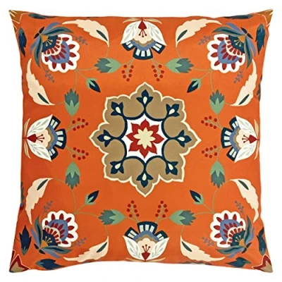 Imagen de furn. Folk Flora Cojín (poliéster, 43 x cm), Color Naranja