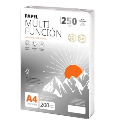 Imagen de folios a4 250gr 200 hojas, Papel Multiusos Para Impresora, Impresoras Láser y de Inyección, Fotocopiadora, uso Oficina, Material Escolar, Paquete Ofituria (250gr, 200h)