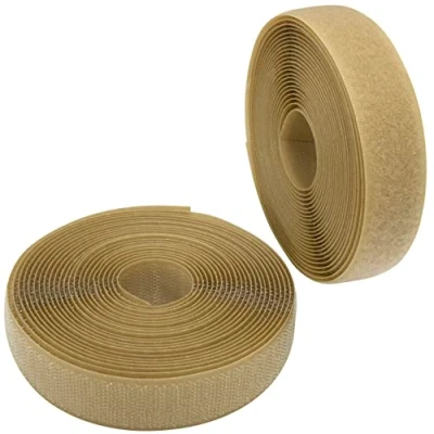 Imagen de AERZETIX C65953 Cinta/rollo de scratch 25mm 5 metros auto agarre organizador/sujetacables tira enganche bolsa prenda correa color: arena en poliamida y poliéster