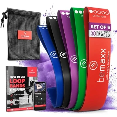 Imagen de Bandas Elásticas Musculacion en Bucle Set/Cintas de Resistencia + eBook Guía Ejercicios Natural Loop Glúteos Bands, Fitness Gimnástica Gluteband Gomas Boxeo Pilates Yoga