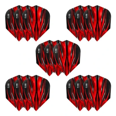 Imagen de Harrows Juego de 5 plumas dardos (15 en total) I 100 micras, extra fuertes, fabricadas el Reino Unido, accesorios profesionales para
