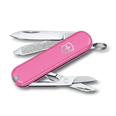 Imagen de Victorinox, Classic SD, Navaja Multiuso Suiza, Cuchillo bolsillo, Regalo, 7 Funciones, Hoja pequeña, Lima de uñas, Rosa