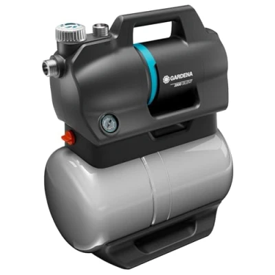 Imagen de Gardena Bomba de superficie 3900 Silent: con depósito agua 21 l y filtro integrado, caudal l/h, capacidad presión 4,3 bar, silenciosa, sin mantenimiento (9066 20)