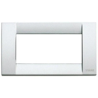 Imagen de Vimar serie idea Placa classica 4 módulos metal plata metalizado