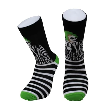 Imagen de Budget Gifts Beetle Juice Calcetines de pantorrilla para hombre, talla 6 11, multicolor, 11