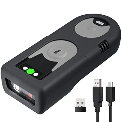 Imagen de Inateck Lector Codigo Barras 1D CCD Bluetooth, Inalambrico con Adaptador USB de 2.4Ghz, Lectura en Pantalla, Accesos Rápidos Exclusivos, BCST 43