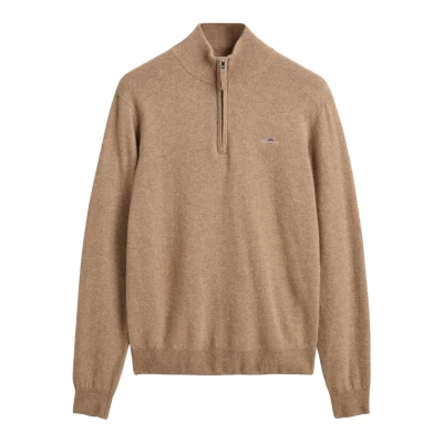 Imagen de GANT Superfine Halfzip Jersey de punto, Hombre, Talla: 3XL, Dk sand melange