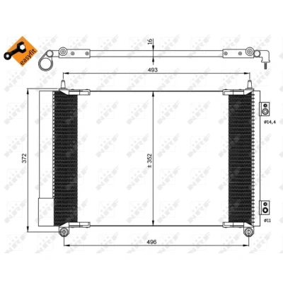 Imagen de NRF EASY FIT 35899 Condensador con secador, junta anular 14,4 11 Aluminio 530 PEUGEOT: 206 Hatchback, SW