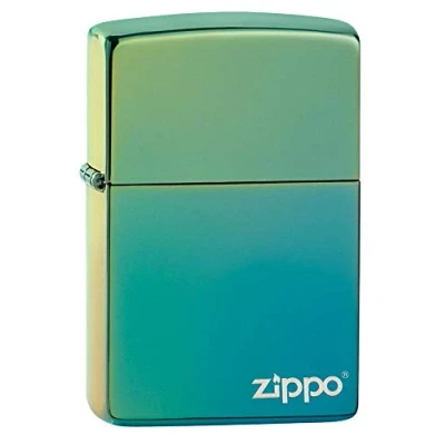 Imagen de Zippo 49191ZL Mechero de Bolsillo con Logotipo Zippo, Color Azul