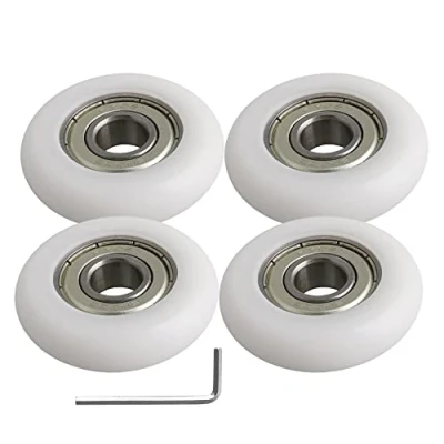 Imagen de BQLZR Rodamiento de bolas acero con ruedas redondas para puerta, 10 x 40 mm, 83 kg, 4 unidades, color blanco