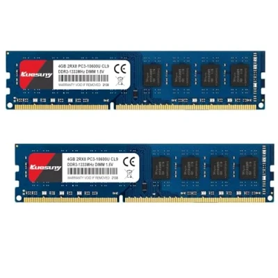 Imagen de Kuesuny 8GB Kit (4GBX2) DDR3 1333 Udimm RAM, PC3 10600 10600U 1.5V CL9 240pin Non ECC Unbuffered Desktop Memory Module for Intel AMD System