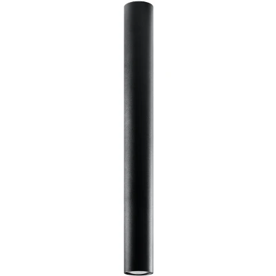 Imagen de SOLLUX lighting Lagos 60 Lámpara De Techo Diseño Moderno Con Pantalla Cilíndrica, Estilo Industrial Bombilla GU10 Reemplazable, 1 x 40 W Acero Recubrimiento En Polvo, Negro, 6 cm