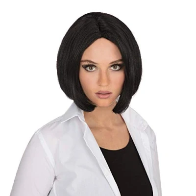 Imagen de Bristol Novelty Peluca negra con raya frontal, multicolor (BW652)
