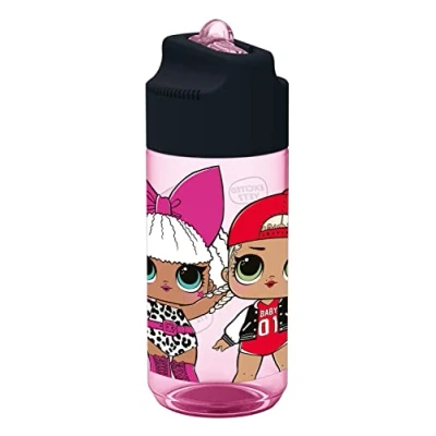 Imagen de L.O.L. Surprise! 31947 Botella de agua Surprise para niñas, transparente con pajita integrada plegar, aproximadamente 540 ml, fabricada en plástico, sin BPA ni ftalatos
