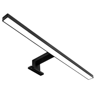 Imagen de lámpara de espejo LED negra 50 cm I baño maquillaje superficie iluminación armario clip blanco neutro 230V 650LM IP44 7W
