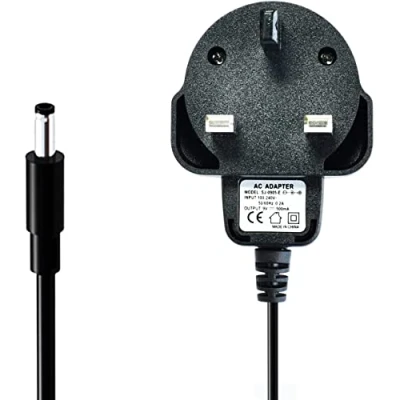 Imagen de Rowin DC (salida) 9 V 0,5 A CA (entrada) 100 240 fuente de alimentación pedal, enchufe británico, cargador pared, adaptador corriente para guitarra y bajo, pedal efectos