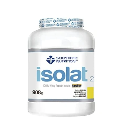 Imagen de Scientiffic Nutrition Isolat 2.0, Whey Protein, Suplemento de Proteina Aislada ISO con Lactasa, Suero Leche en Polvo 908g, Limón.