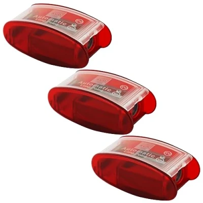 Imagen de KUM AZ105.30.16 R afilador de cono largo AS2, 3 piezas, con contenedor, 2 cuchillas recambio, rojo